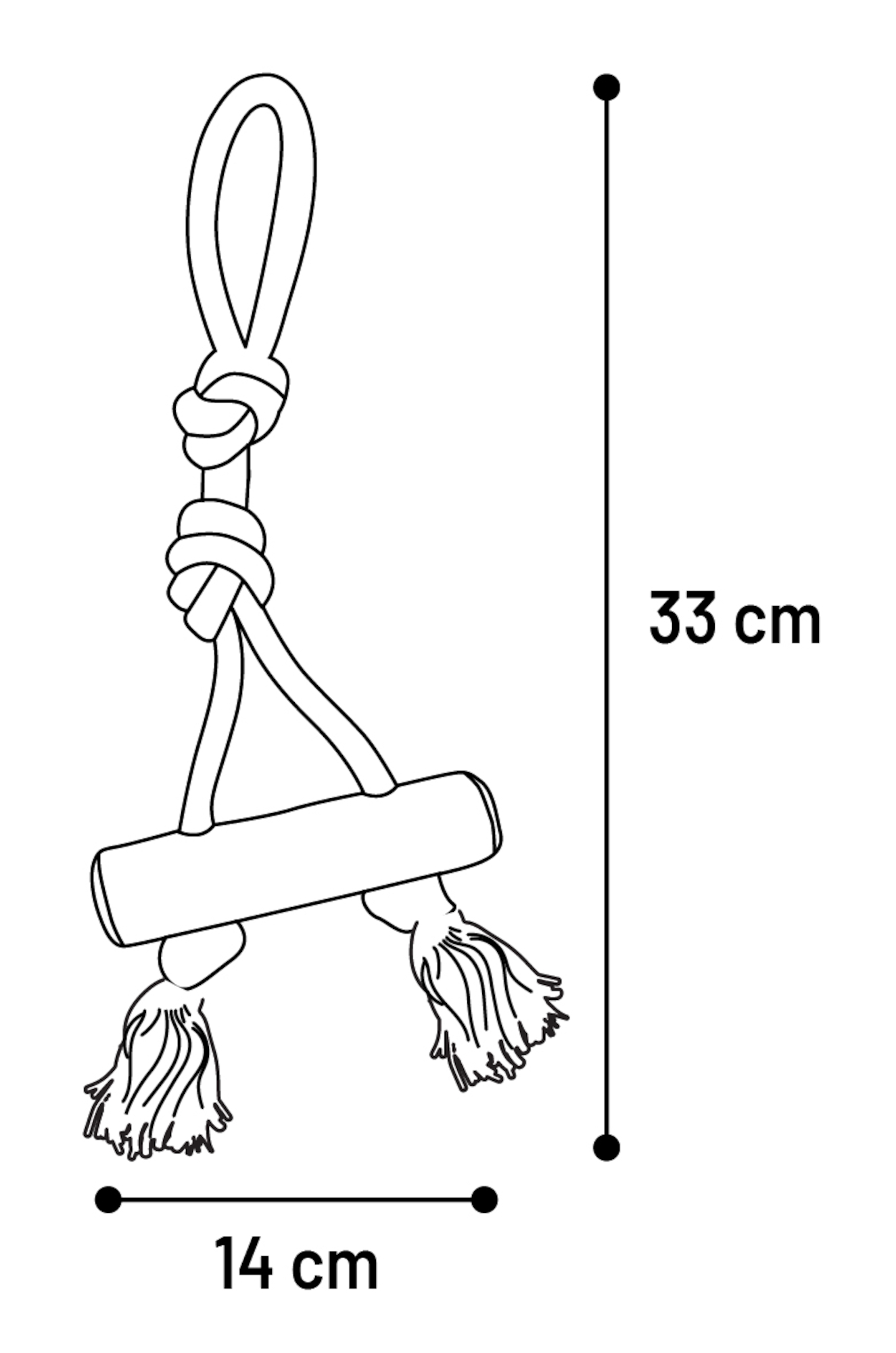 Flamingo Spielzeug Java Zerrseil & Stock mit 2 Knoten Hellbraun