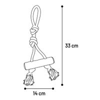 Flamingo Spielzeug Java Zerrseil & Stock mit 2 Knoten Hellbraun