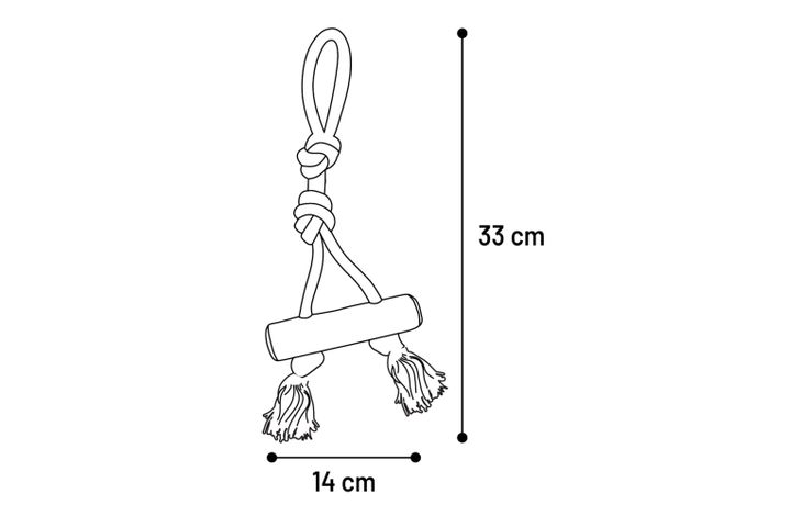 Flamingo Spielzeug Java Zerrseil & Stock mit 2 Knoten Hellbraun