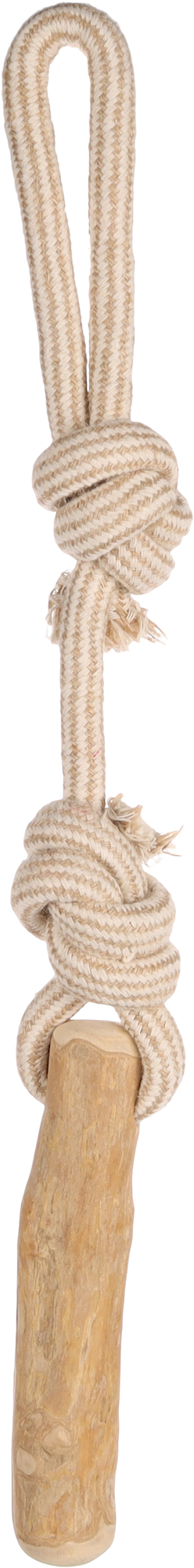 Flamingo Toy Java Tug rope & Stick with 2 knots Light brown