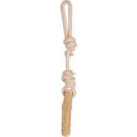 Flamingo Toy Java Tug rope & Stick with 2 knots Light brown