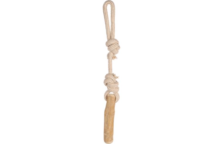 Flamingo Toy Java Tug rope & Stick with 2 knots Light brown