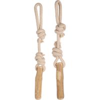 Flamingo Toy Java Tug rope & Stick with 2 knots Light brown