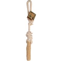 Flamingo Toy Java Tug rope & Stick with 2 knots Light brown