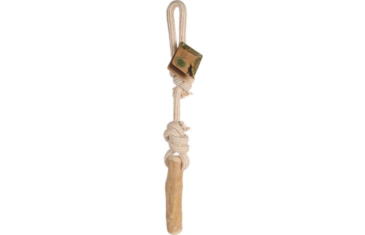 Flamingo Toy Java Tug rope & Stick with 2 knots Light brown