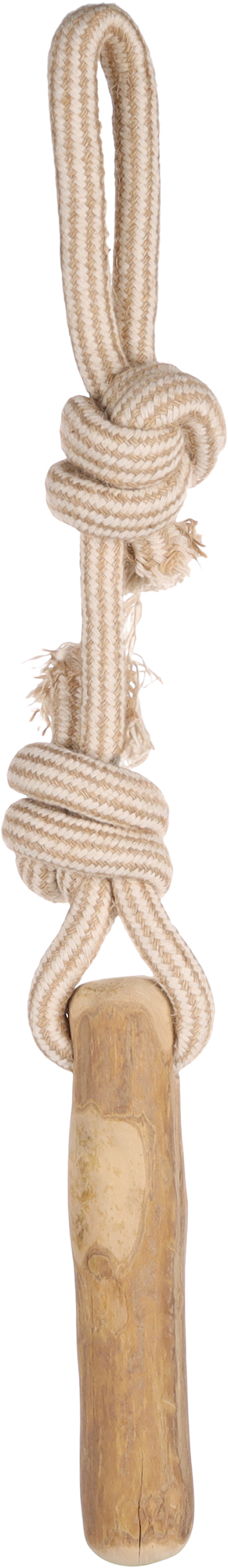 Flamingo Toy Java Tug rope & Stick with 2 knots Light brown
