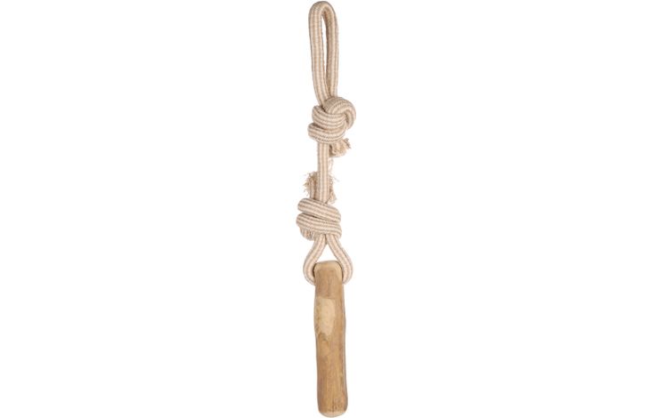 Flamingo Toy Java Tug rope & Stick with 2 knots Light brown