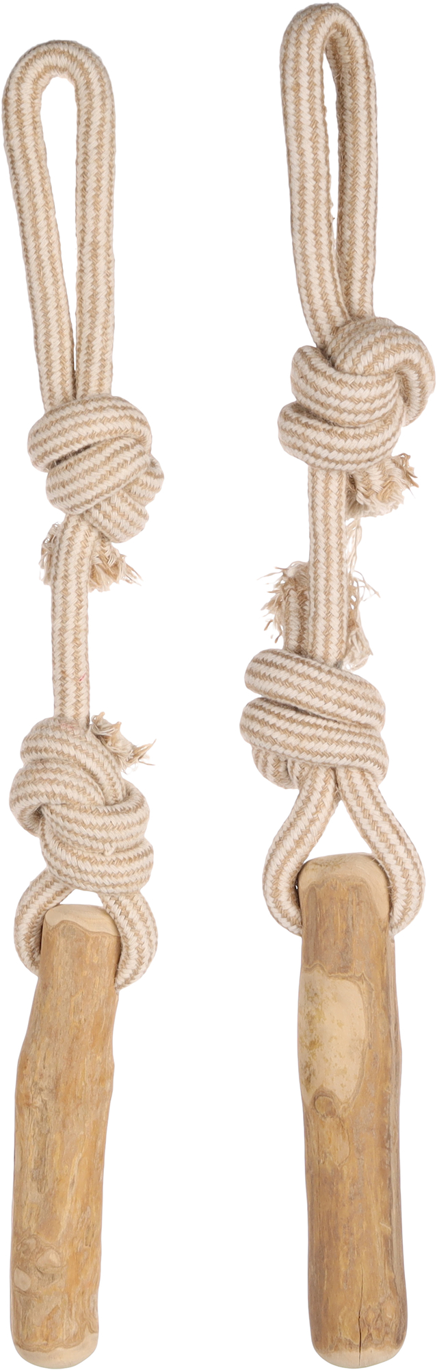 Flamingo Toy Java Tug rope & Stick with 2 knots Light brown