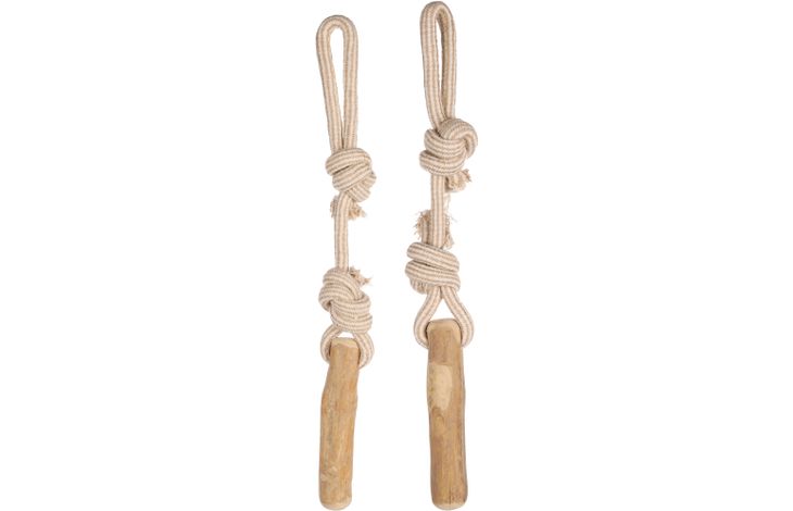 Flamingo Toy Java Tug rope & Stick with 2 knots Light brown