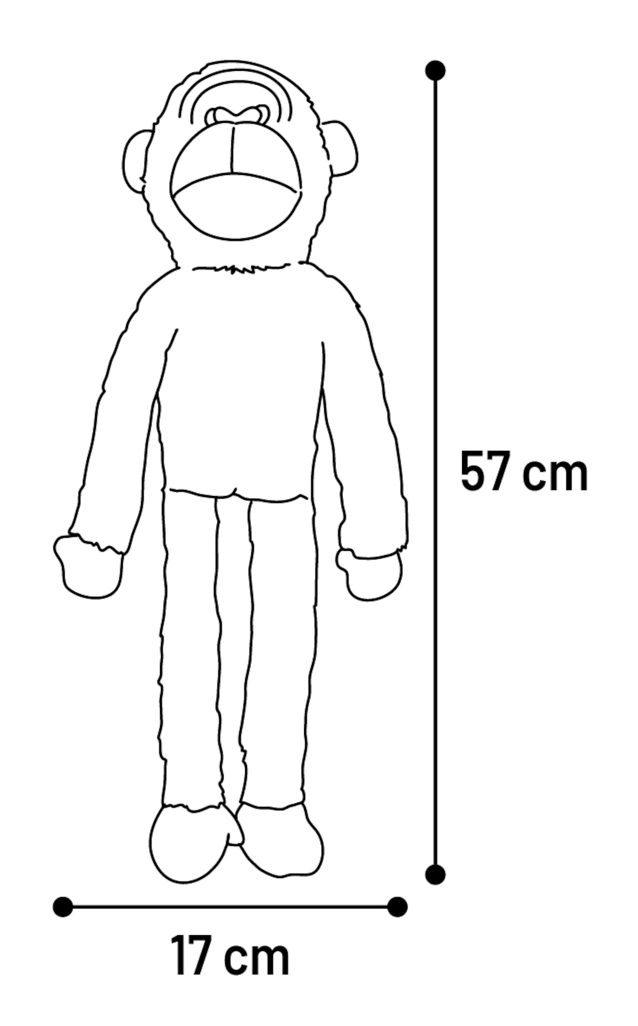 Flamingo Toy Madina Monkey Dark brown