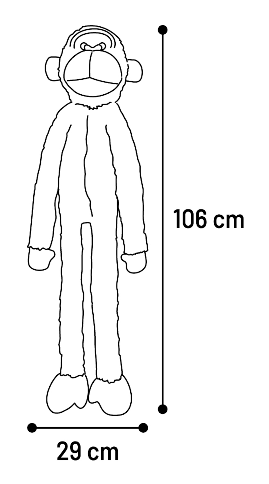 Flamingo Toy Madina Monkey Dark brown