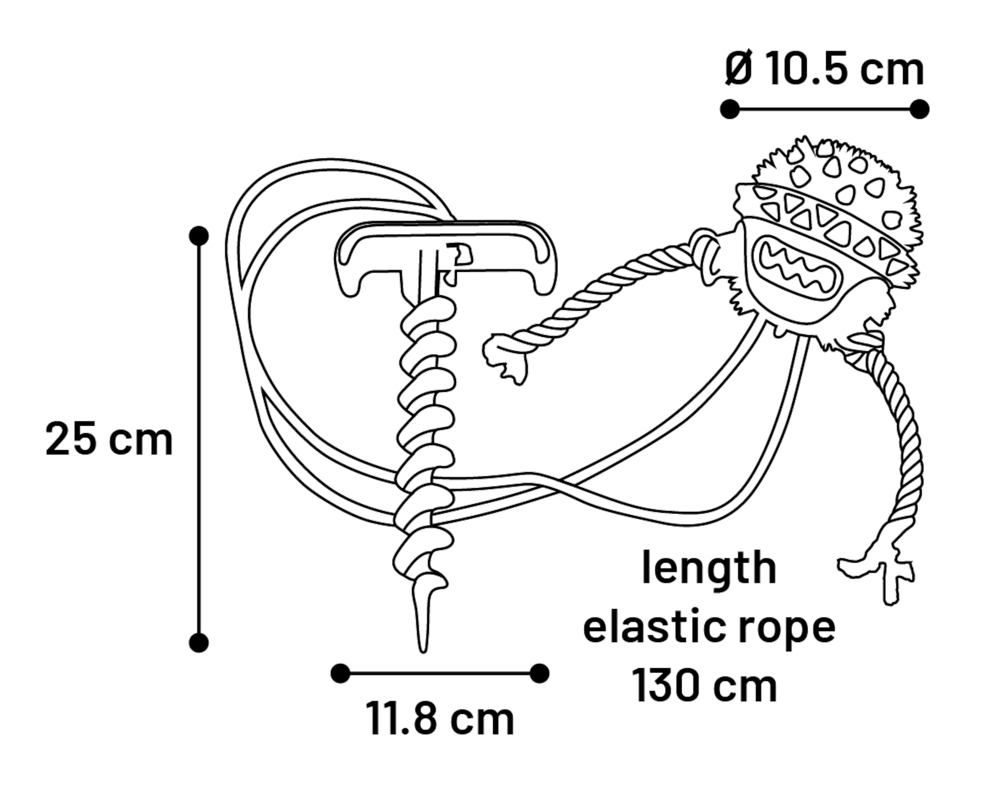 Flamingo Juguete Gazo Estaca de sujeción con bola Azul oscuro