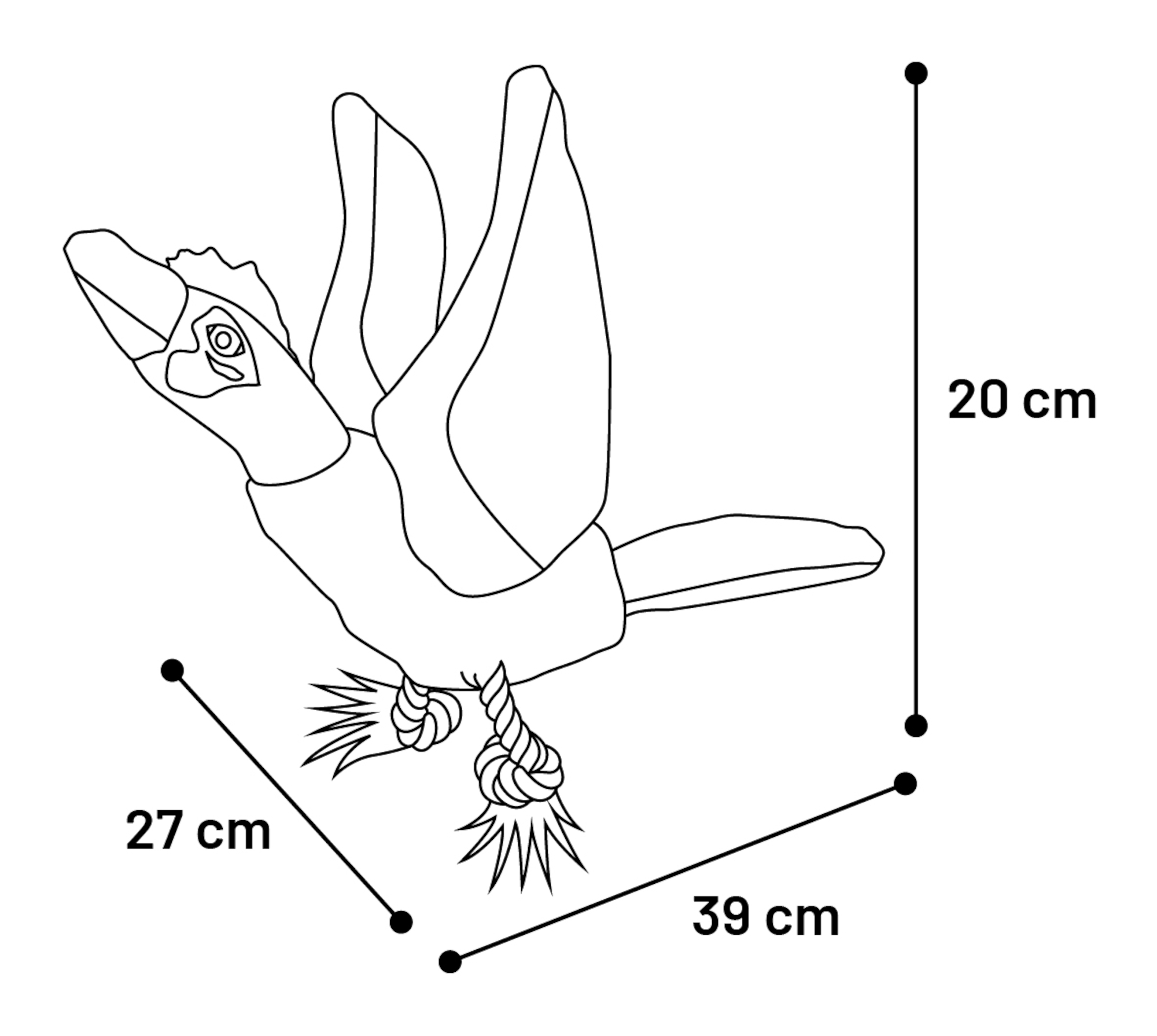 Flamingo Toy Wingo Pheasant with rope Mix
