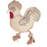 Toy Vacan Rooster with rope Beige