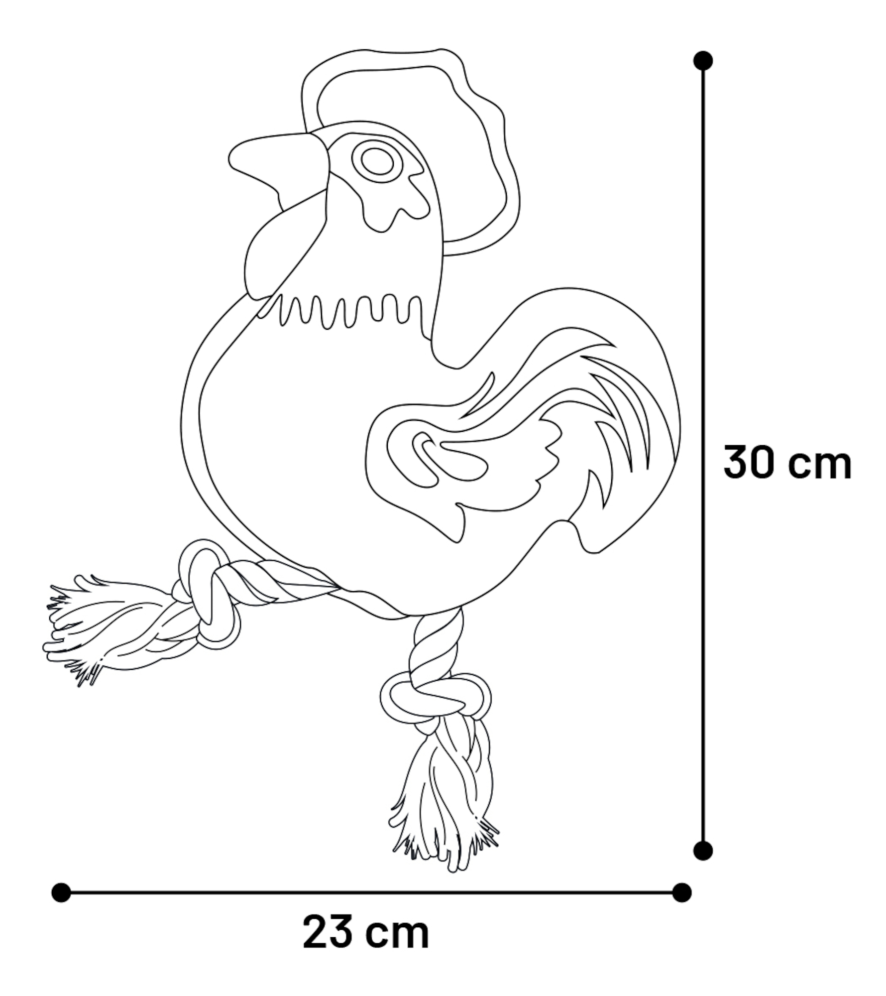 Flamingo Toy Vacan Rooster with rope Beige