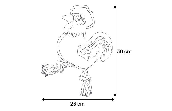 Flamingo Toy Vacan Rooster with rope Beige
