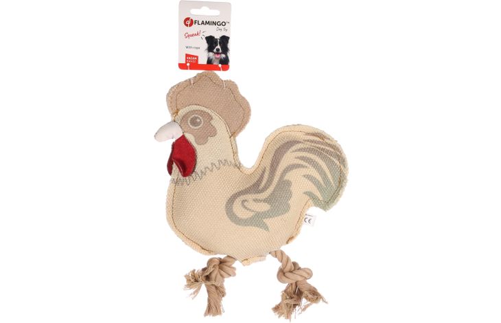 Flamingo Toy Vacan Rooster with rope Beige