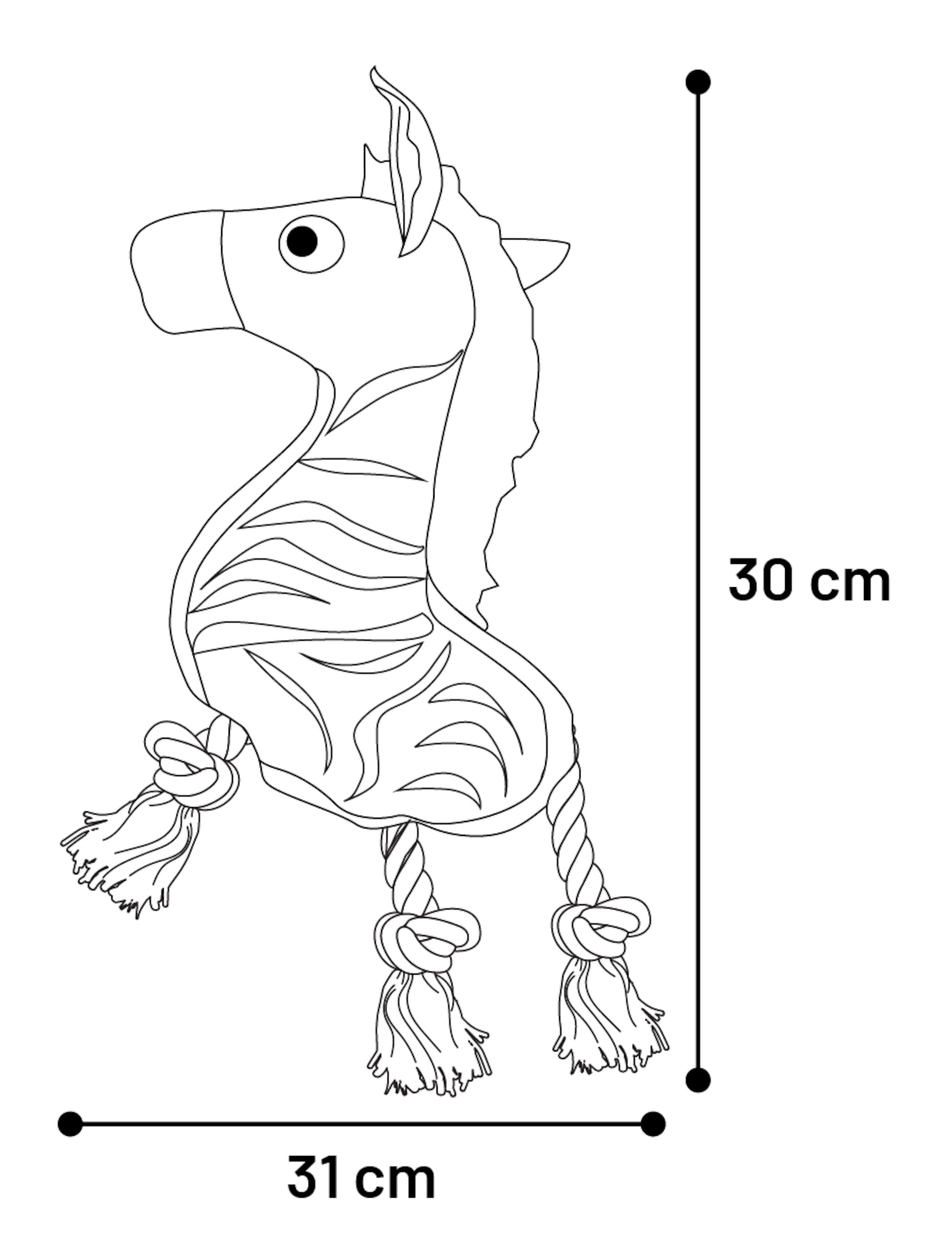 Flamingo Toy Vacan Zebra with rope Beige