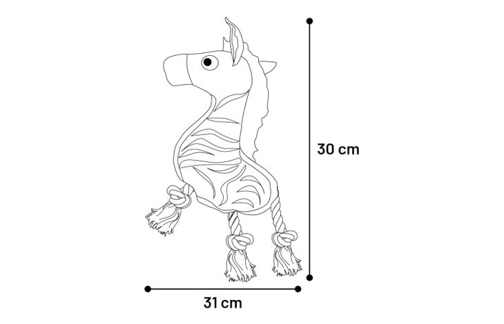 Flamingo Toy Vacan Zebra with rope Beige