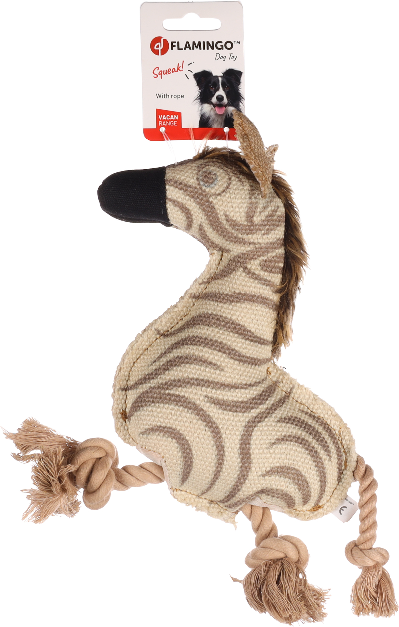 Flamingo Toy Vacan Zebra with rope Beige