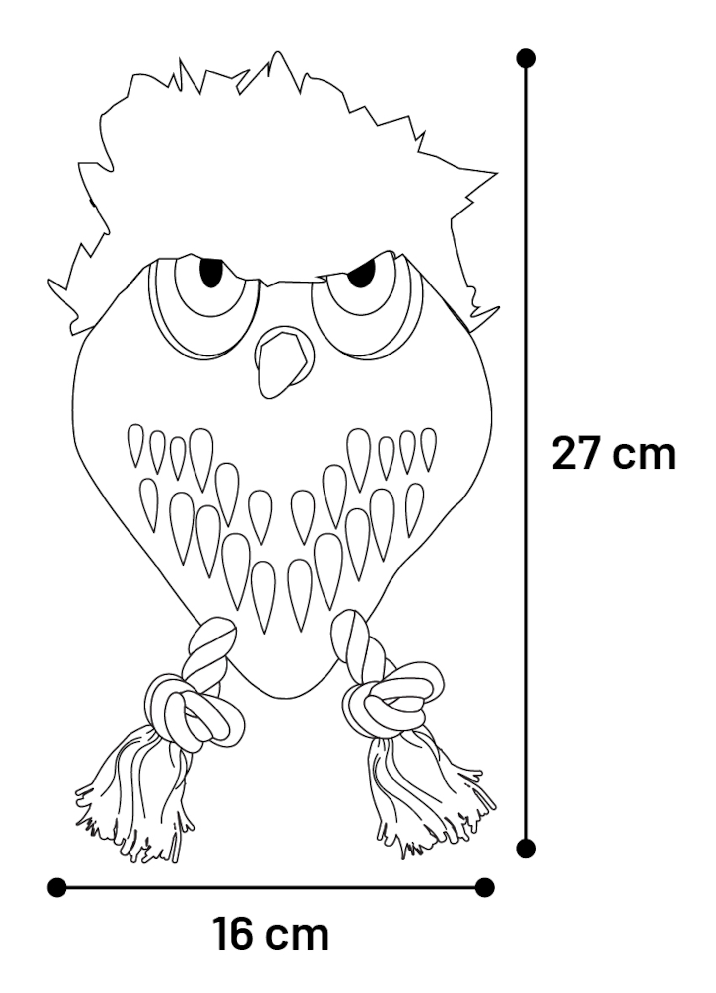 Flamingo Toy Vacan Owl with rope Khaki