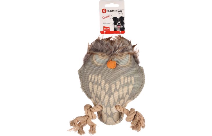 Flamingo Toy Vacan Owl with rope Khaki