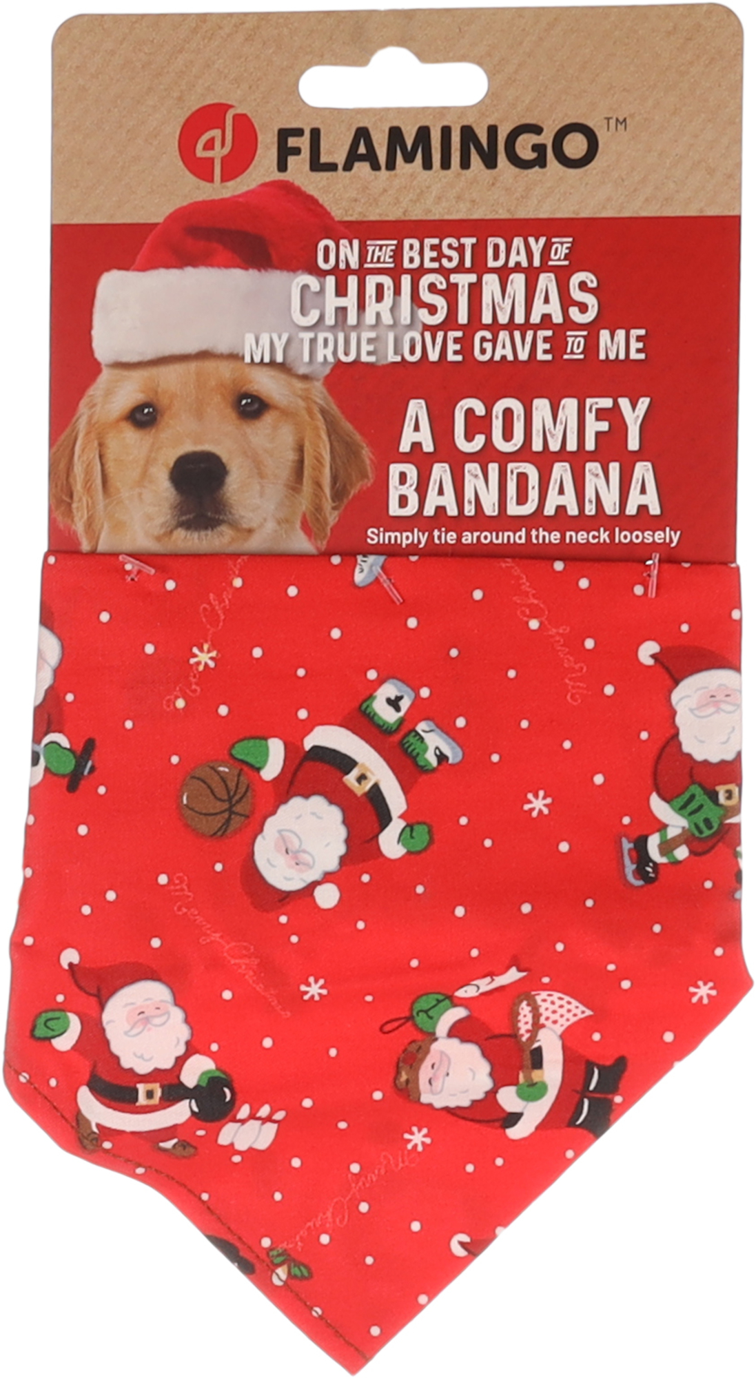 Flamingo Christmas Bandana Mik Red