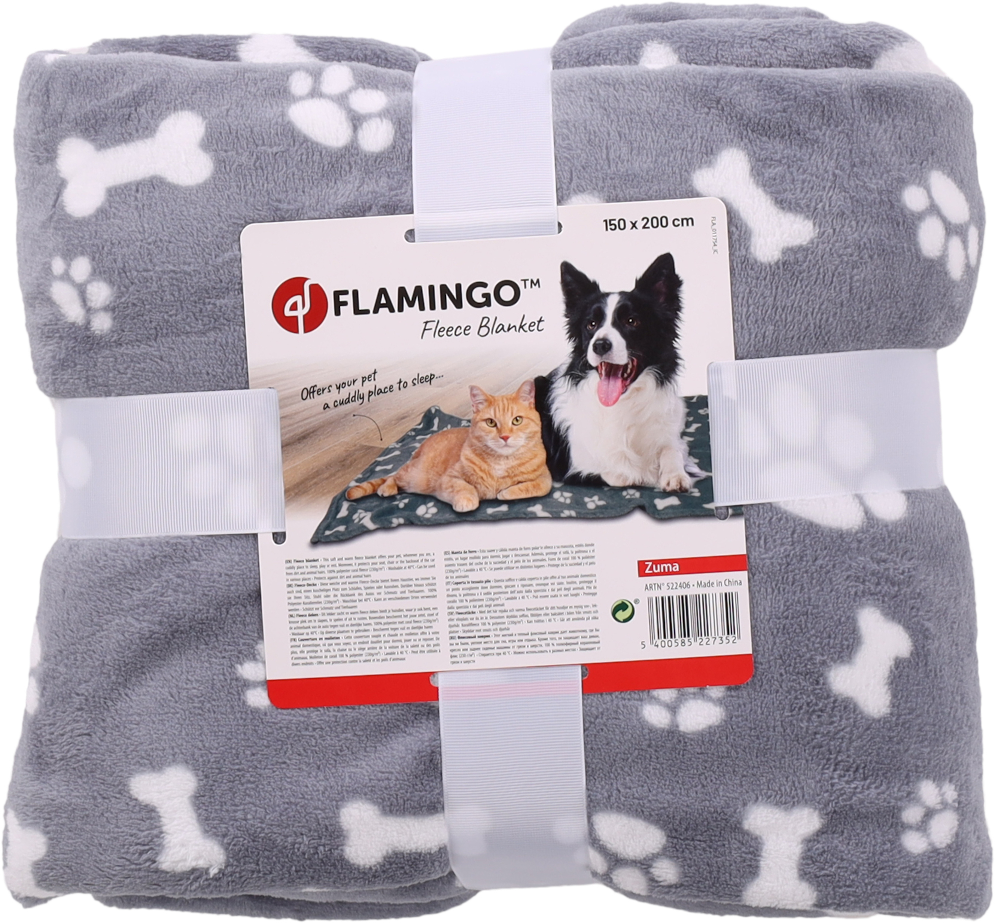 Flamingo Blanket Zuma Rectangle Grey