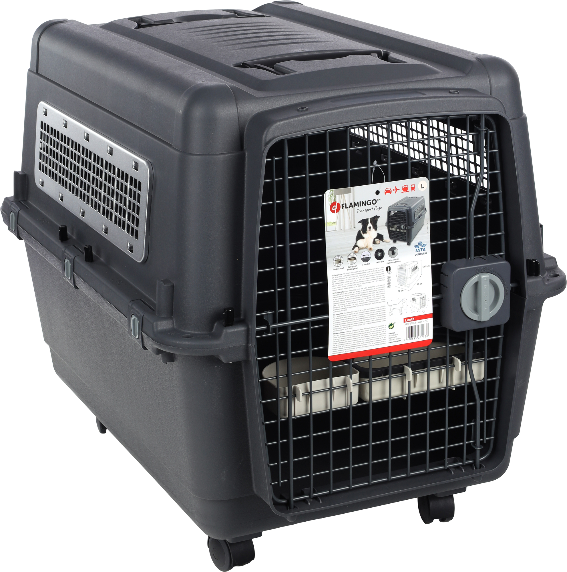Flamingo Transport cage Lanta Dark grey
