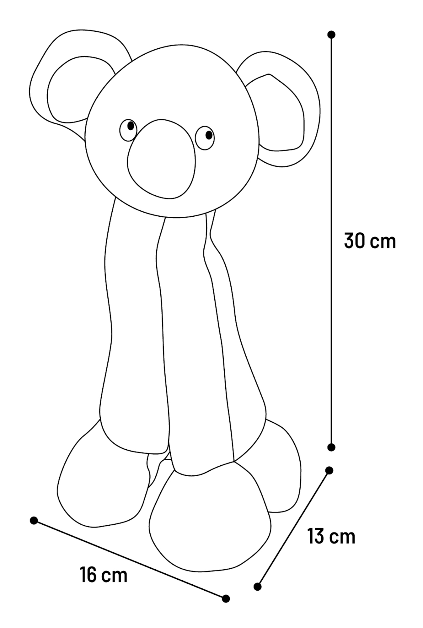 Flamingo Toy Leggy Koala Grey