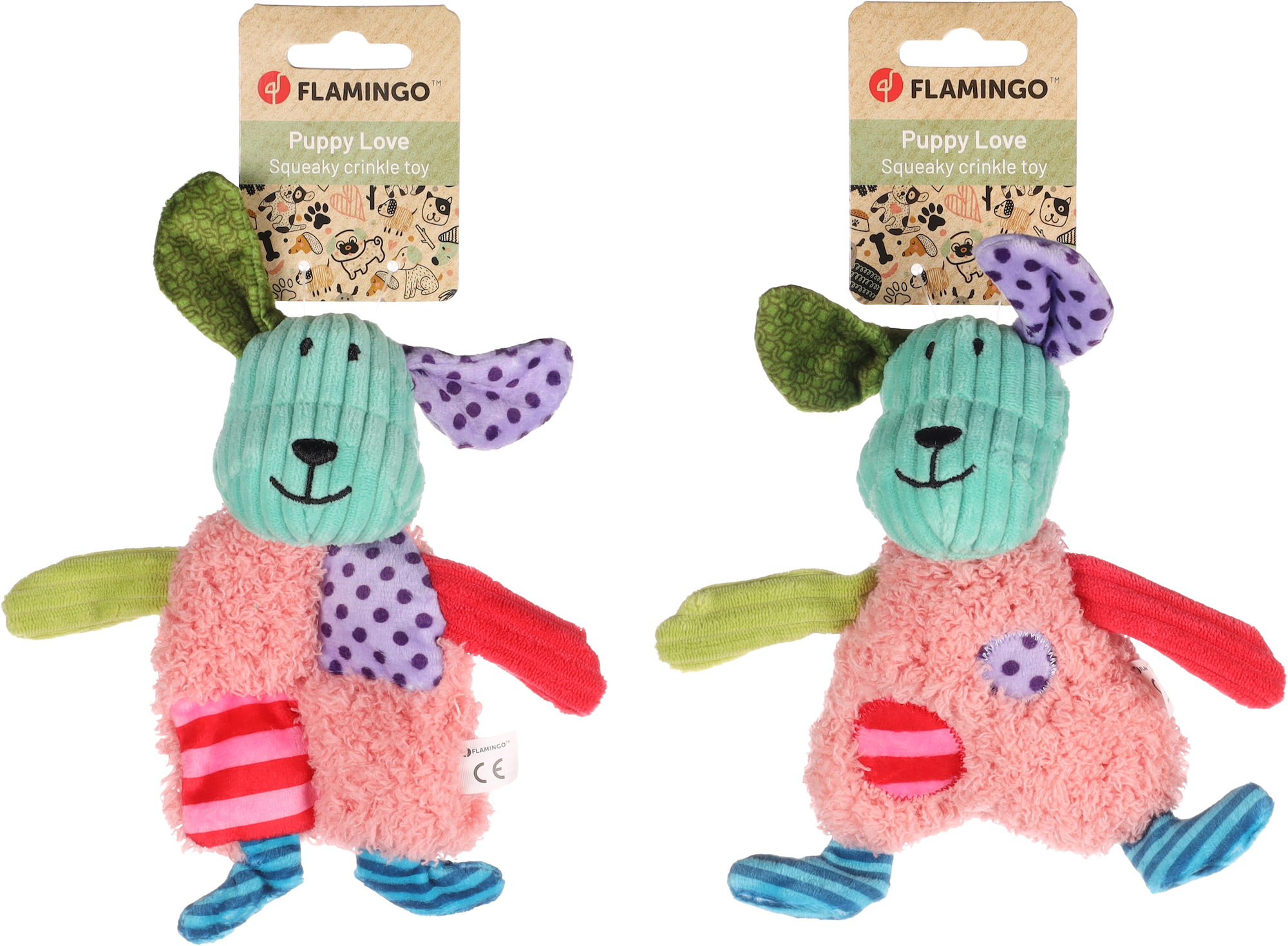 Flamingo Spielzeug Welpe Greggo Hund Mehrere Farben