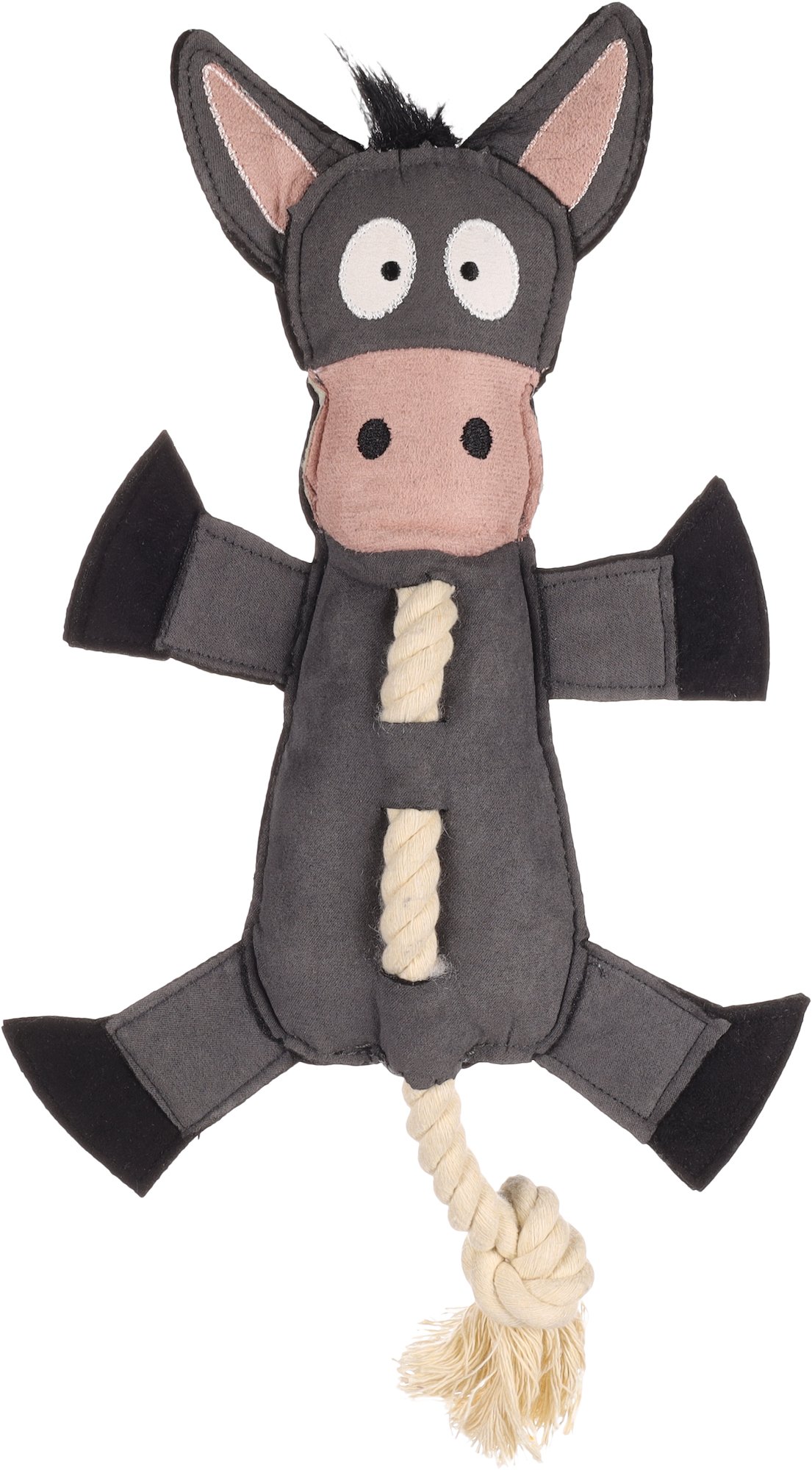 Flamingo Jouet Chordo Âne avec corde Gris