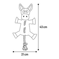 Flamingo Jouet Chordo Âne avec corde Gris