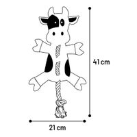 Flamingo Speelgoed Charda Koe met touw Wit & Zwart