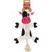 Toy Charda Cow with rope White & Black