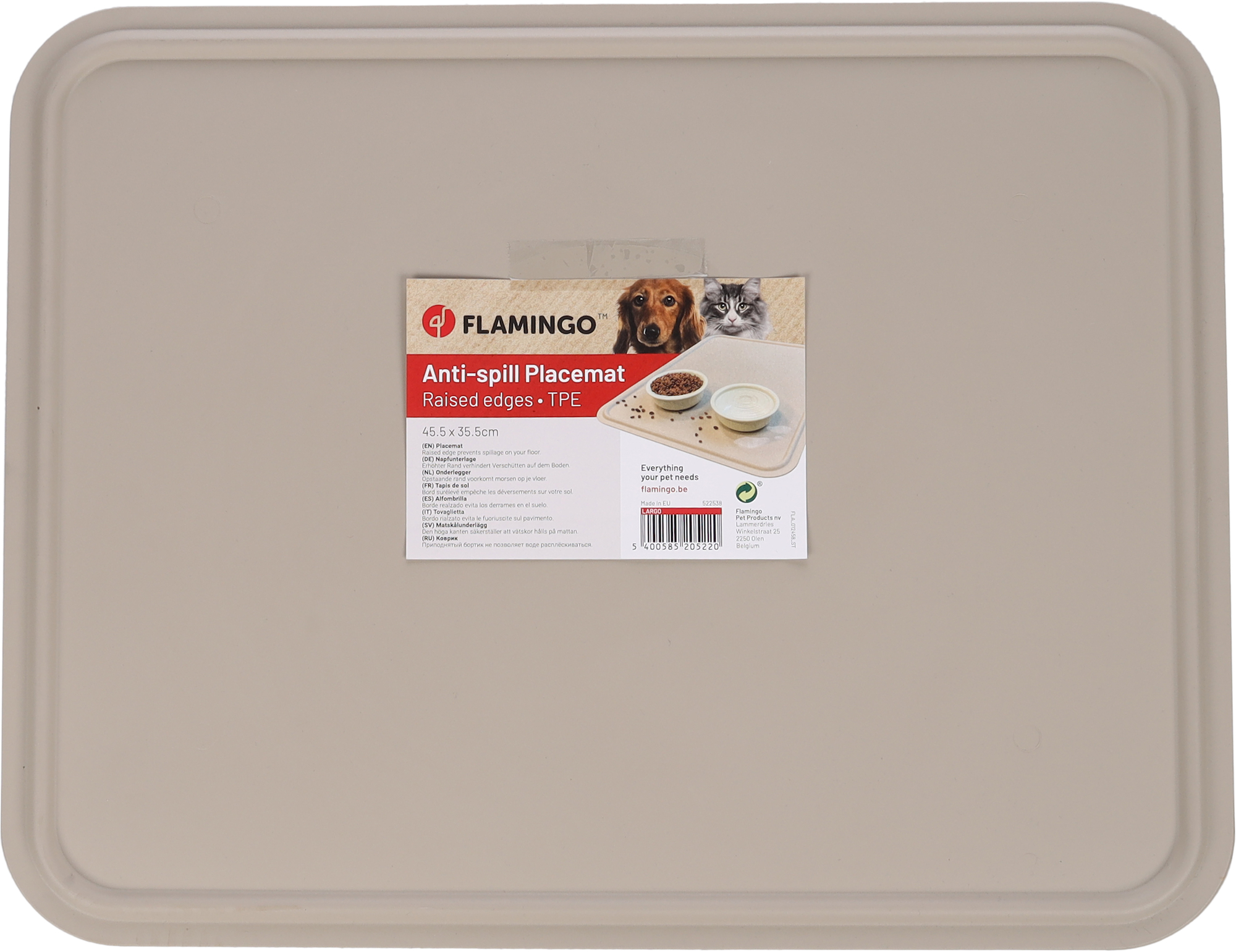 Flamingo Placemat Largo Rectangle Taupe