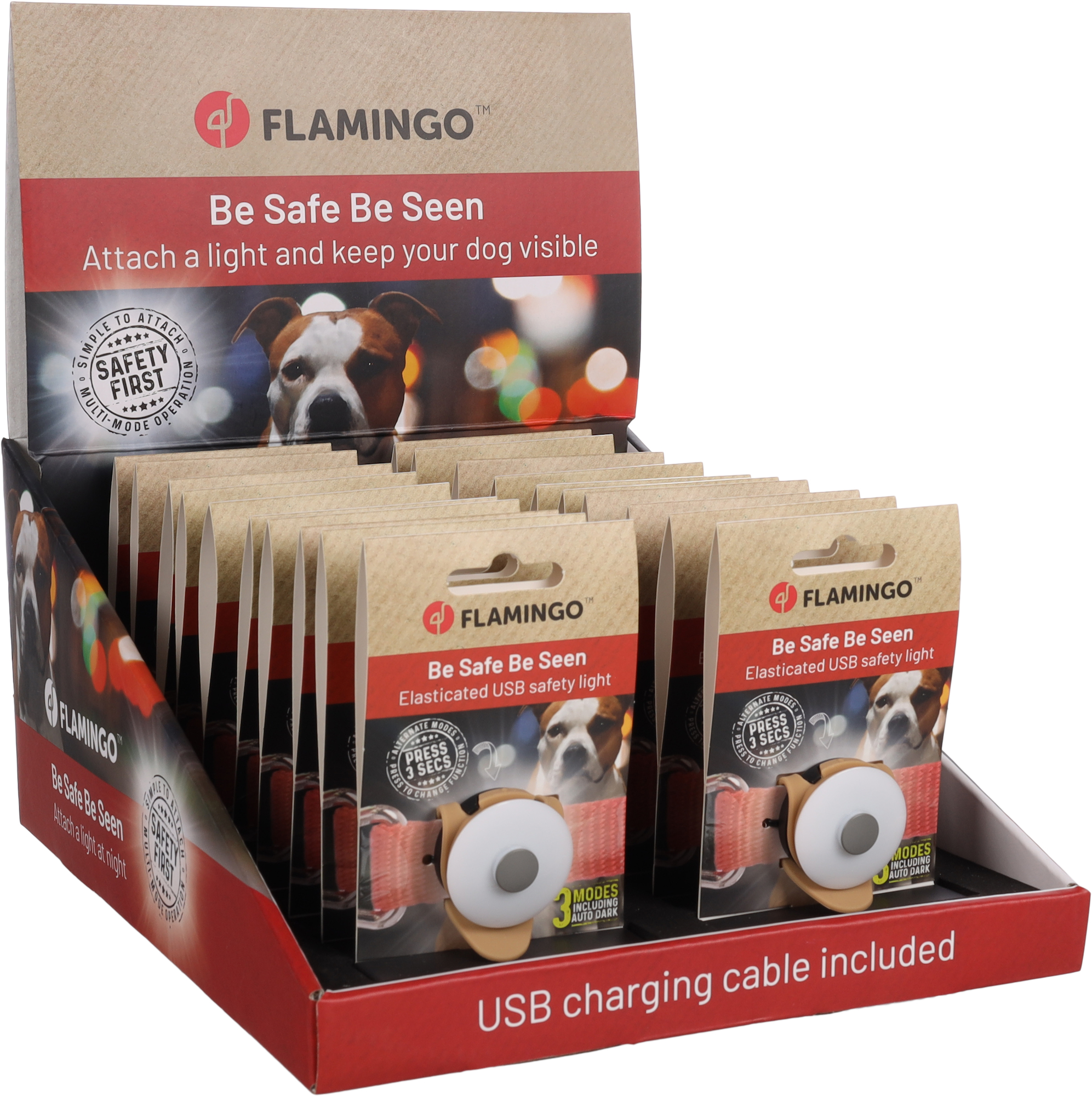 Flamingo Veiligheidslamp Logan Lichtbruin