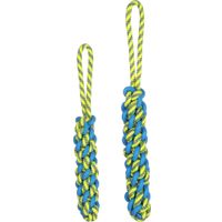 Flamingo Jouet Tofla Corde à tirer & Bâton Tissé Bleu & Jaune