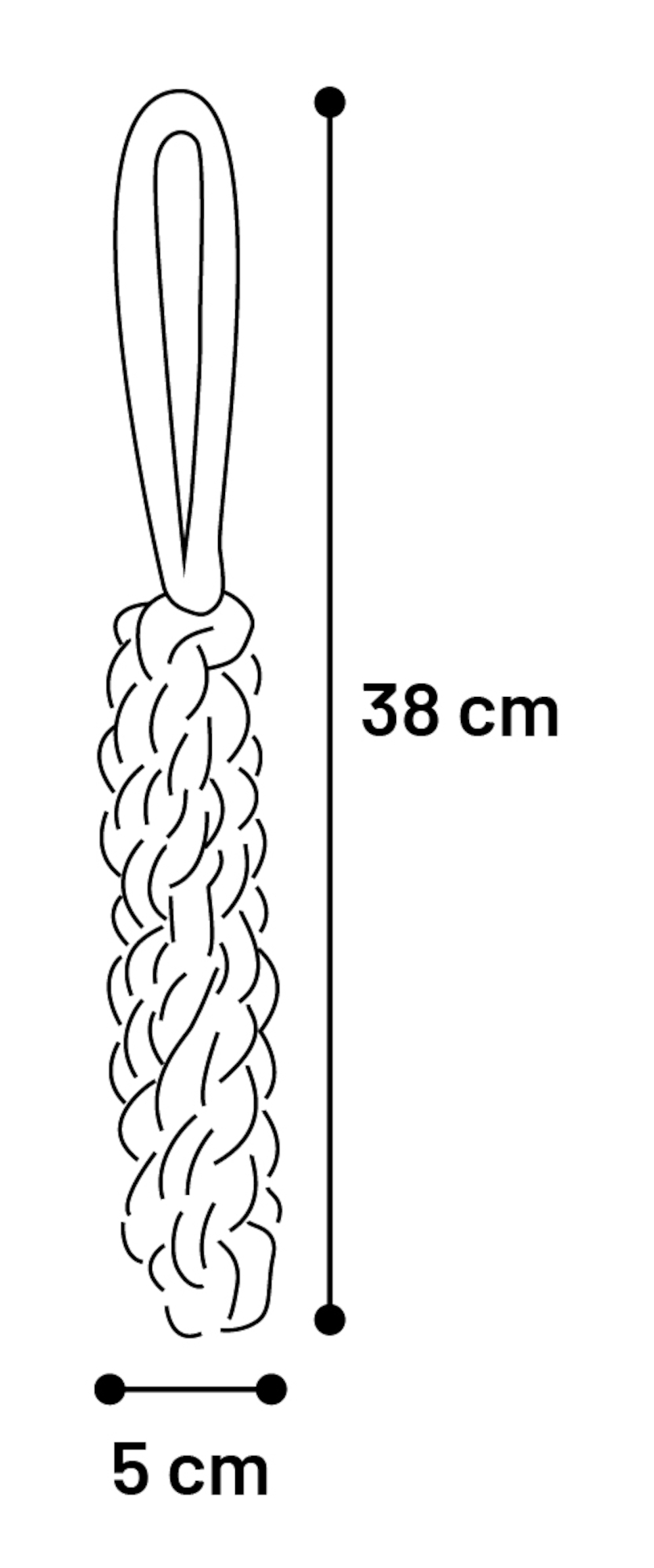Flamingo Jouet Tofla Corde à tirer & Bâton Tissé Bleu & Jaune