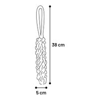 Flamingo Jouet Tofla Corde à tirer & Bâton Tissé Bleu & Jaune