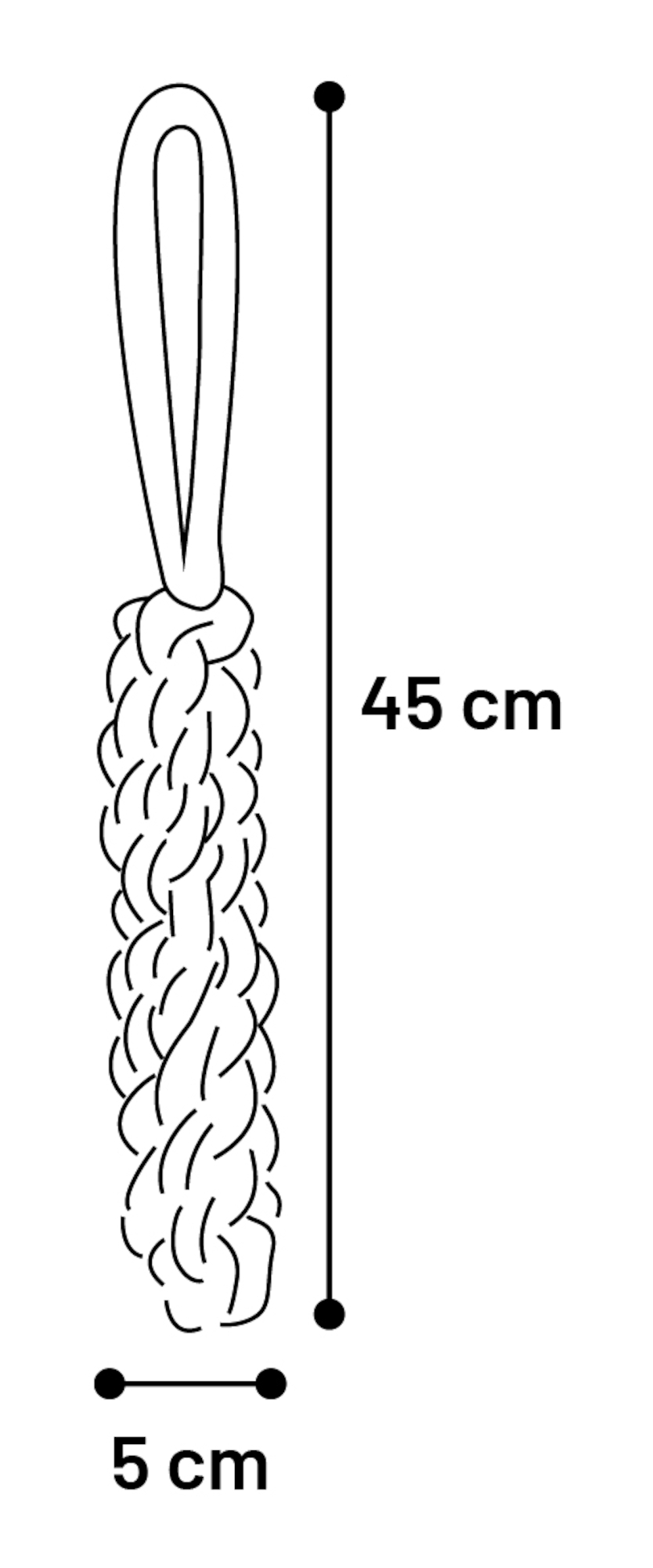 Flamingo Jouet Tofla Corde à tirer & Bâton Tissé Bleu & Jaune