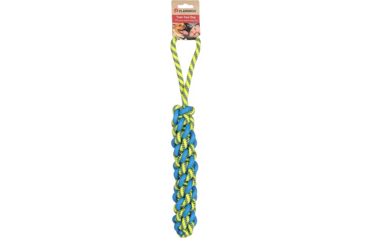 Flamingo Toy Tofla Stick Tug rope Blue & Yellow