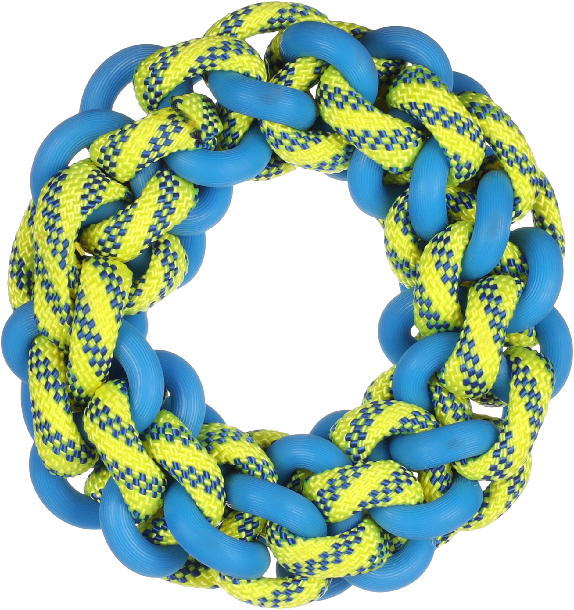 Flamingo Toy Tofla Ring & Cord Woven Blue & Yellow