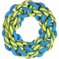 Flamingo Toy Tofla Ring & Cord Woven Blue & Yellow