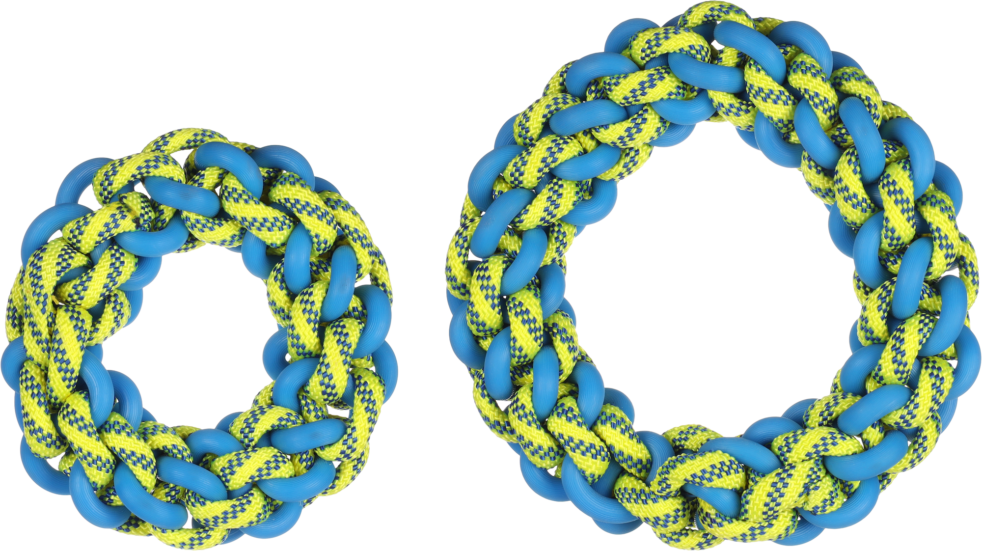 Flamingo Toy Tofla Ring & Cord Woven Blue & Yellow