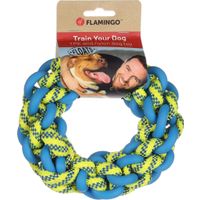 Flamingo Toy Tofla Ring & Cord Woven Blue & Yellow