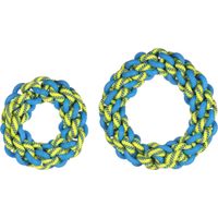 Flamingo Speelgoed Tofla Ring & Touw Geweven Blauw & Geel