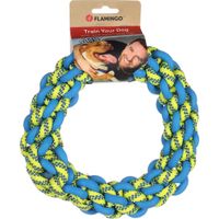 Flamingo Speelgoed Tofla Ring & Touw Geweven Blauw & Geel