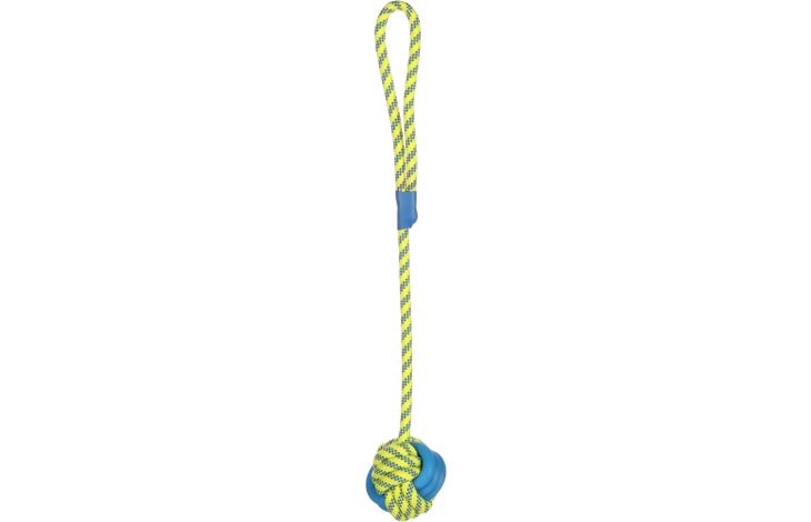 Flamingo Toy Tofla Knotted ball Tug rope Blue & Yellow