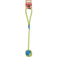 Flamingo Speelgoed Tofla Trektouw & Knoopbal Blauw & Geel